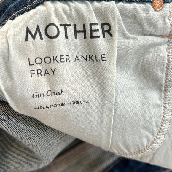 MOTHER The Looker Ankle Fray Skinny Jean in Girl Crush size 27 EUC Raw Hem - Picture 6 of 15